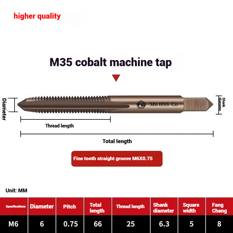 1084-M35 cobalt taps machine use high speed steel stainless steel special taps straight groove spiral apex backtapping taps Shandong Denso Pricision Tools Co.,Ltd.